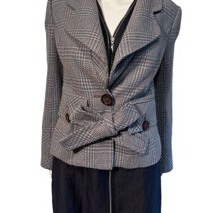Kenzie Gray Blazer Classic Tailored Suit Jacket